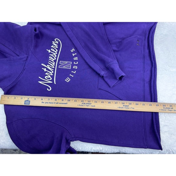 Northwestern Wildcats Hoodie purple Under Armour Jersey Fleece Sweatshirt Size M - Picture 9 of 13